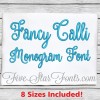 Fancy Calli Monogram Embroidery Font